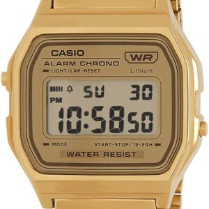 Casio Reloj Cuarzo Unisex 37.00mm con dial Digital Oro y Correa de Pulsera de Metal Oro